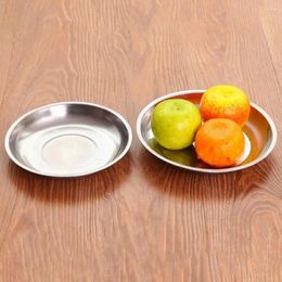 Plates Practical Grill Plate Space-saving Fruit Dish Fashionable Stainless Steel Anti-fall