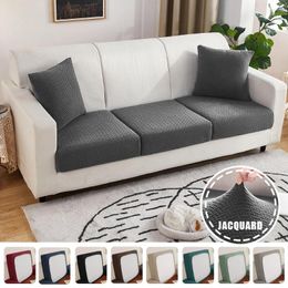 Chair Covers Jacquard Stretch Sofa Seat Cushion Soild Colour Corner Couch Slipcovers For Living Room Weeding El Banquet Removable