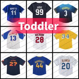 Infant Baby Size Baseball Jersey Corey Seager Semien Valenzuela Betts Freeman Elly De La Cruz Soto Mountcastle Suzuki Rizzo Ozzie Albies Altuve Schwarber Turner