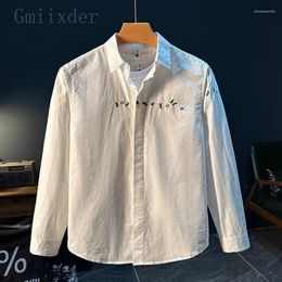 Men's Casual Shirts Japanese Trendy Floral Shirt Men High-end Simple Spring Autumn Light Luxury Long-sleeved Fashionable Handsome Jacket