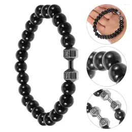 Charm Bracelets Beads Dumbbell Bracelet For Men Weight Volcanic Rock Cool Mens Weighted Man