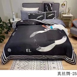 New Wholesale Fashion Brand Ice Silk Four-Piece Set Washed Silks Big Brands Bedding Large Version Cross-Border