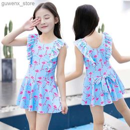 One-Pieces Childrens swimwear Islamic sleeveless jumpsuit Childrens swimwear printed swimwear Y240412Y24041701G1