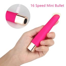 Powerful 16 Speed Lipstick Mini Bullet Vibrators sexy Toys for Woman Dildo Strong Vibrating G-spot Massager Clitoris Stimulator