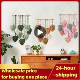Tapestries Hand Woven Hanging Ornament Leaves Creativity Weaving Mori Department Manual Tapestry Bedroom The Cotton Rope