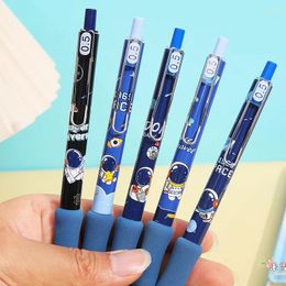 6Pcs Space Astronaut Soft Bread Touch Life Gel Pens Set Cartoon 0.5mm Ballpoint Black Colour Ink For Writing Office School Gift