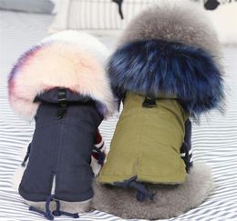 Winter Clothes Luxury Fur Collar Coat Small Warm Fleece Lined Jacket for Dog Pet chihuahua clothing 30S1 T2009027644627