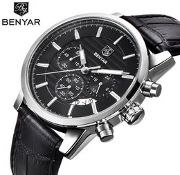 BENYAR Fashion Stainless Steel Chronograph Sports Mens Watches Top Brand Luxury Quartz Business Watch Clock Relogio Masculino230J3396886
