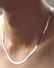 Chokers Fashion Good 925 Sterling Silver Jewelry Women Man 4mm Wide HerringboneSlip Chain Necklace2704193