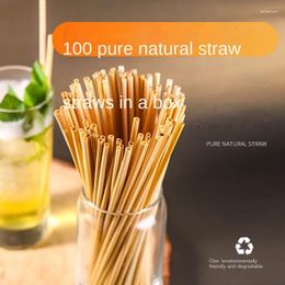 Drinking Straws Wheat Straw Environmentally Friendly Degradable Bar Disposable Cold Drink Coffee Juice Small Thin