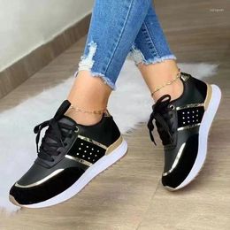 Casual Shoes 2024 Sneakers Women Shoe Lace-Up Running Leather Patchwork Female For Women's Vulcanised