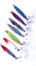 7pcslot 30g 68cm Spoon Lead Hard Bait Fishing Lures Metal Jigs Fishing Tackle Sink Jigging Hook Winter Fishing For Bass8772523