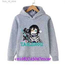 Hoodies Sweatshirts Demon Slayer Spring And Autumn Children Boys And Girls With Hoodie Sweater Top Cartoon Printing Childrens Sportswear Coat Baby T240415