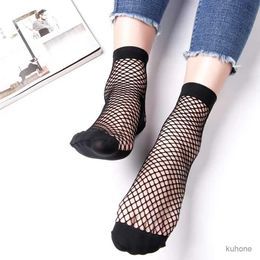 Socks Hosiery 1Pair Fashion Women Girls Lady Sexy Lace Ankle High Fishnet Mesh Net Solid Color Short Crew Summer Breathable Socks New Arrival