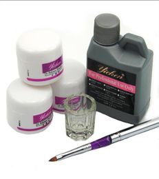 Pro Acrylic Nail Powder Liquid 120ML Brushes Deppen Dish Acryl Poeder Nail Art Set Design Acrilico Manicure Kit 1533951226
