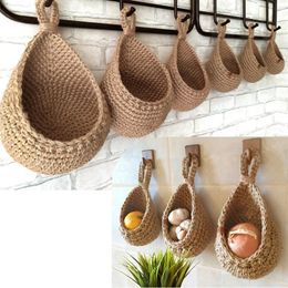 Decorative Woven Wall Hanging Vegetable and Fruit Basket for Kitchen Table or Wall Hanging Storage Basket Kitchen Organizer