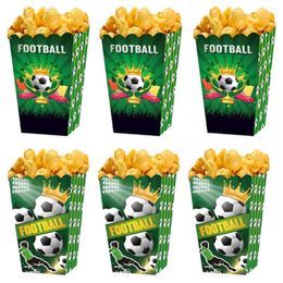 Gift Wrap 6pcs Soccer Popcorn Boxes Football Cookie French Fries Candy Bags World Game Birthday S Snack Box