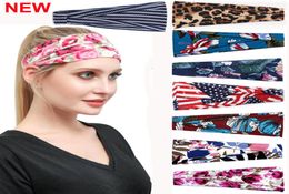 Boho Headbands Printing Hair Band Fashion Head Wrap HairBand Vintage Stylish Elastic Fabric Turban Sports Yoga Headband Sweat abso7151567