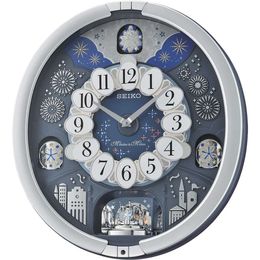 Seiko Melodies in Motion Wall Clock Glittering Starry Night - Musical Motion Wall Clock with Dazzling Starry Night Design and Melodic Chimes