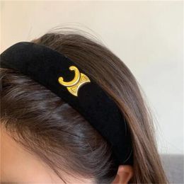 Vintage Letter Velvet Headband Temperament Hair Clip Black Hairband For Women Girls Fashion Hair Accessories