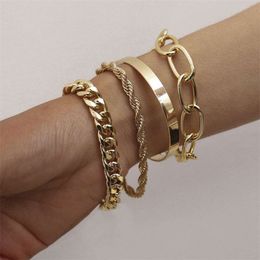 Selected Bracelets for Gifts in Spring and Summer Ins Lovers' Best Friend Korean Fashion Item Cross Fried Dough Twists Thick Chain Trend