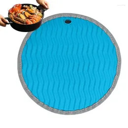 Table Mats Pads Round Silicone Insulation Double Sided Oven Mitts Heat Resistant Pot Holders For Countertops Pan Kitchen Tool