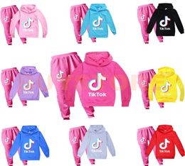 2pcsset TikTok Kids Set Long Sleeve Hoodie Trousers Cotton Blend Multicolor Optional Kids Clothes Boys Girls Clothing5521310