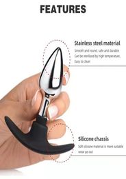 Massage 3 Size Silicone Handle Metal Anal plug Prostate Massager Female Masturbator Replaceable Base Butt Plug Pussy Sex Toys for 6224887