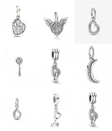 2021 new 925 Sterling Silver Good Luck Horseshoe angel wing moon family tree Dangle Beads Fit Original P Charm Bracelet 1263 Q22115357
