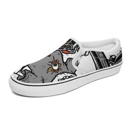 Customised Slip On Casual Shoes Men Women Classic Canvas Sneaker Black White Grey Brown LightGreen Mens Trainers Outdoor Shoe GAI