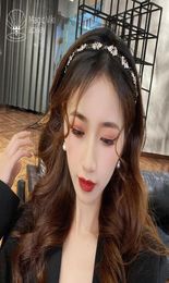 Hair Clips Barrettes MagicViki Li Zhien The Same Retro Metal Rhinestone Leaf Headband Korean Drama Druna El Accessories4852373