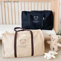 Diaper Bags Korea Bear Kindergarten Quilt Cloths Storage Bag Canvas Waterproof Mommy Bag Organizer Outdoor Travel Large Capacity Luggage Bag L410