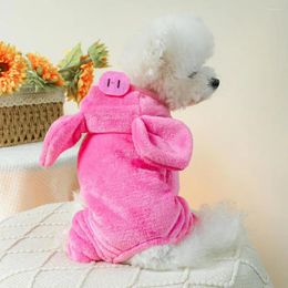 Dog Apparel Pets Clothes Warm Cosy Pet Plush 4-legged Pig Coat For Small To Medium Dogs Easy Wear Winter Costume Take Off