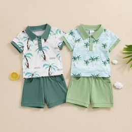 Clothing Sets CitgeeSummer Toddler Baby Boys Shorts Set Short Sleeve Tree Print Shirt Elastic Waist Outfit Clothes