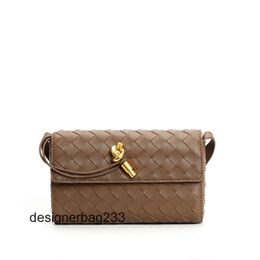 Lady Bottegs Venets 2024 Classic Mini Andiamo Cross-body Bag Bags Straddle New Woven Lock Small Square Gold Hardware Single Shoulder Oblique ZTQ4