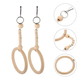 Other Bird Supplies 2 Pcs Wooden Parrot Swing Toys Round Ring Toy Standing Rack