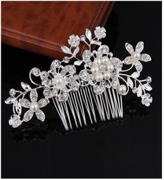 2019 international classic comb Bridal water drill pearl headwear Wedding dress accessories whole Color white5268574