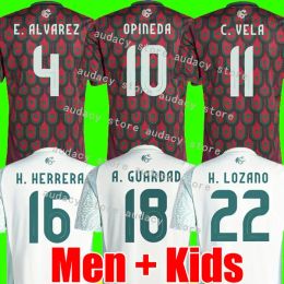 Top thailand quality 24 25 copa 2024 MEXICO soccer jerseys Mexico 1985 Retro Kit football shirt red and white soccer shirts CHICHARITO LOZANO Men and kids sets uniform