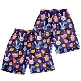 Men's Shorts Lucky Easter Hawaiian Vacation Style Couple Joggers Streetwear Elastic Waist Drawstring Fitness Homme Men Clothing