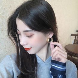 Hoop Earrings 925 Silver Needle Modern Jewellery Metal 2024 Trend Selling Gold Colour Fashion Drop For Wome