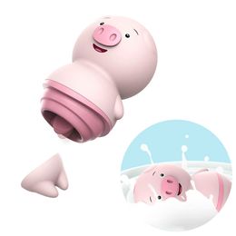 6 Modes Nipple Massager Cute Pig Tongue Licking Vibrator sexy Toys for Woman Female Masturbator Clitoris Stimulator