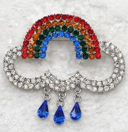 Whole C797 Multicolour Crystal Rhinestone Rainbow swing Pin Brooch Fashion Jewellery gift1898956