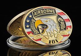 USA Army 101st Ariborne Division Gold Plated Craft Commemorative Challenge Coin Token Military Badge Collectible6477066