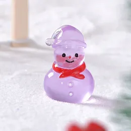 Decorative Figurines 6Pcs Luminescent Mini Christmas Snowman Figurine Micro Landscape Decor 50LB