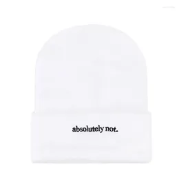 Berets Cotton Letter Embroidery Thicken Knitted Hat Winter Warm Skullies Cap Beanie For Men And Women 137