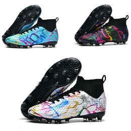 Long Nail AG Football Boots Mens High Top Soccer Shoes Youth Children's Outdoor Indoor Comfortable Cleats
