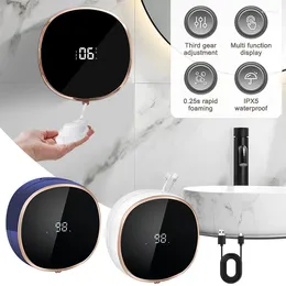 Liquid Soap Dispenser Wall-mounted Automatic LED Temperature Display Touchless Electric Infrared Sensor Foam Bathroom Dispensers