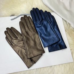 Unisex Unlined Metallic Leather Gloves Cowhide gloves Women's Sheepskin Glove Men's Driving Glove Gants