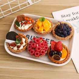 Decorative Flowers 6pcs Creative Simulation Fruit Cake Dessert Model Fake Food Shop Publicity Shooting Display Decoration Prop