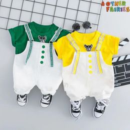 Dog Apparel Baby Summer Suit Male 2024 Short Sleeve Handsome Infant And Toddler Clothing Children'S Fashionable Strap P